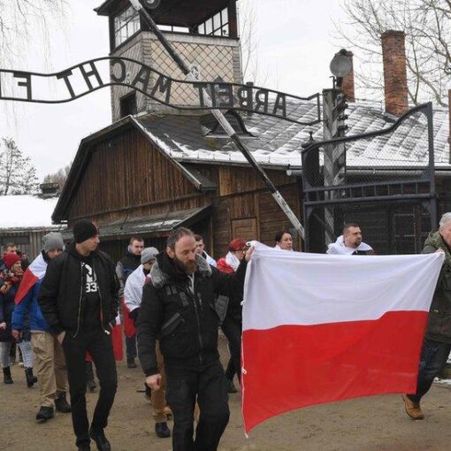 Far right rally at Auschwitz in 2019 on Holocaust Memorial Day.